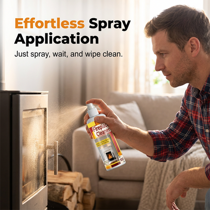 Fireplace glass cleaner for smoked black ceramic tile glass 100ML