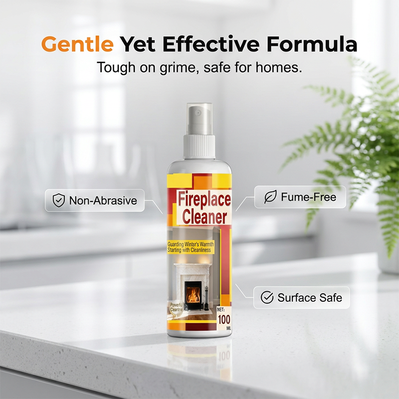 Fireplace glass cleaner for smoked black ceramic tile glass 100ML