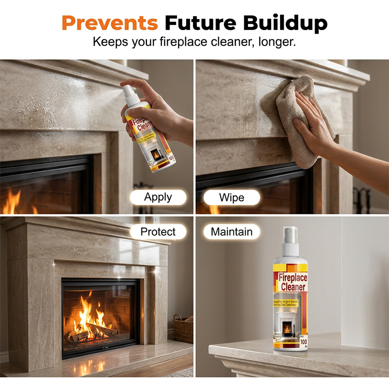 Fireplace glass cleaner for smoked black ceramic tile glass 100ML