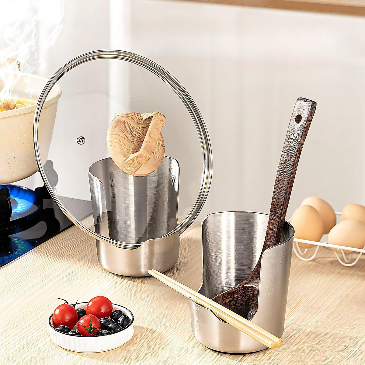 Stainless steel spoon kitchenware rack for storing tableware