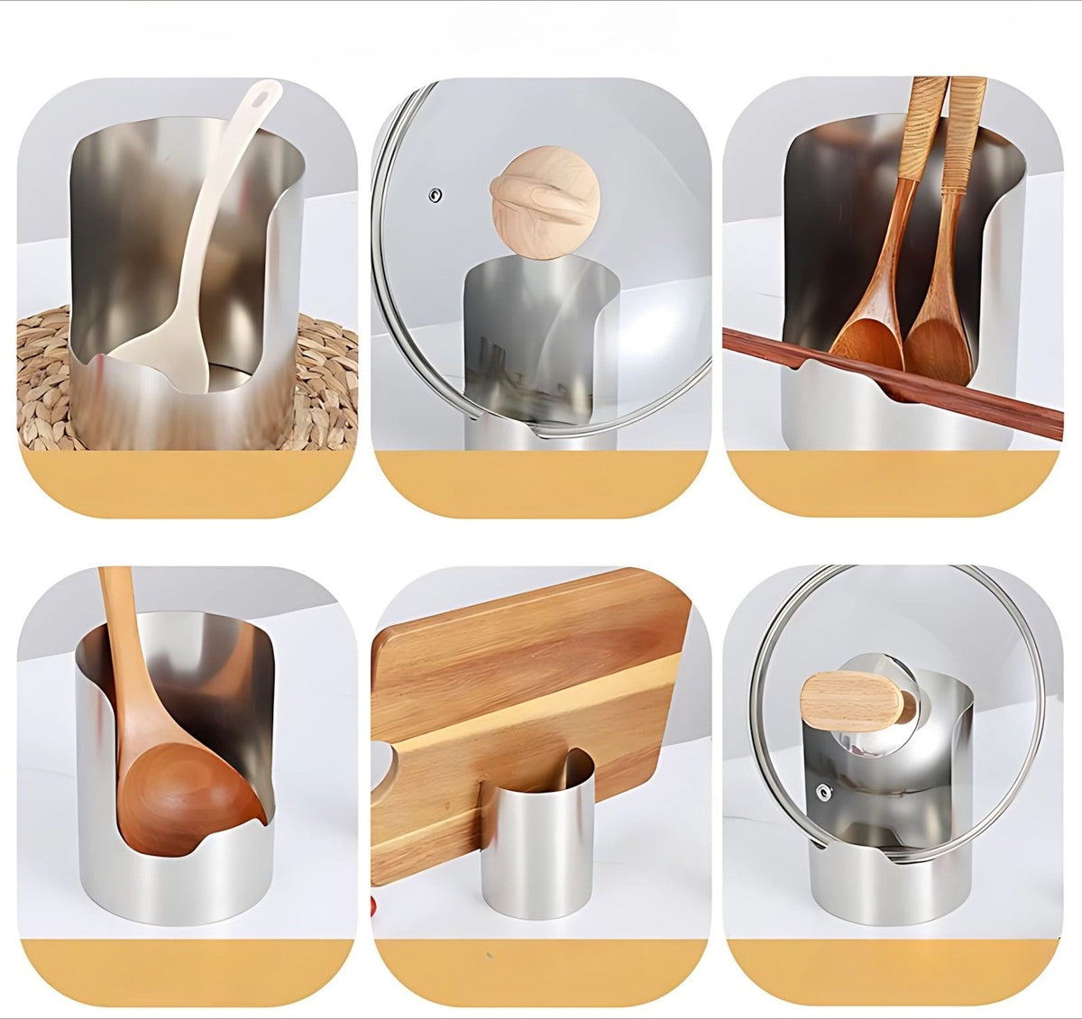 Stainless steel spoon kitchenware rack for storing tableware